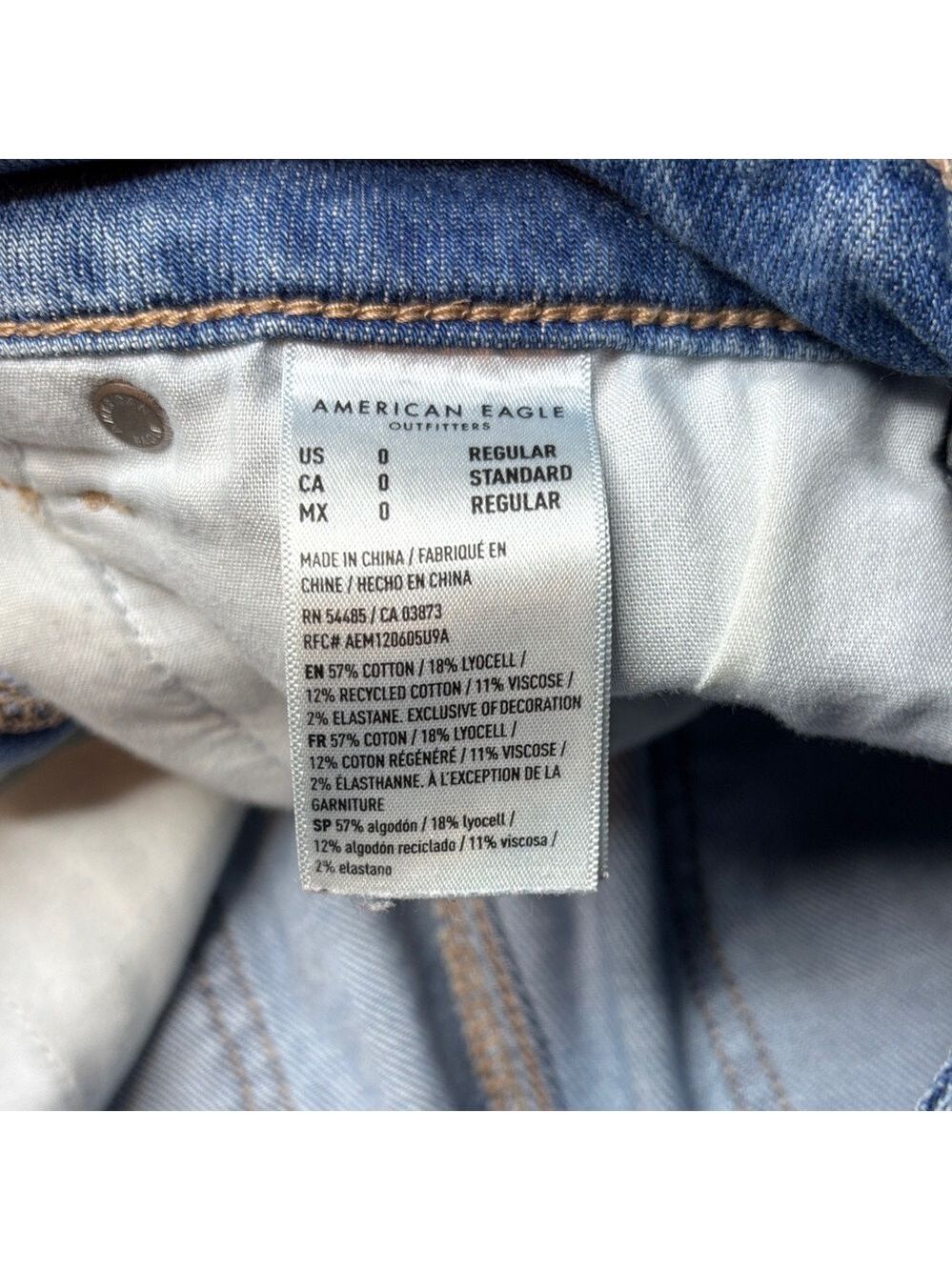Women’s American Eagle Super High Rise Baggy Wide Leg Cargo Jeans Size 0 - Picture 9 of 13